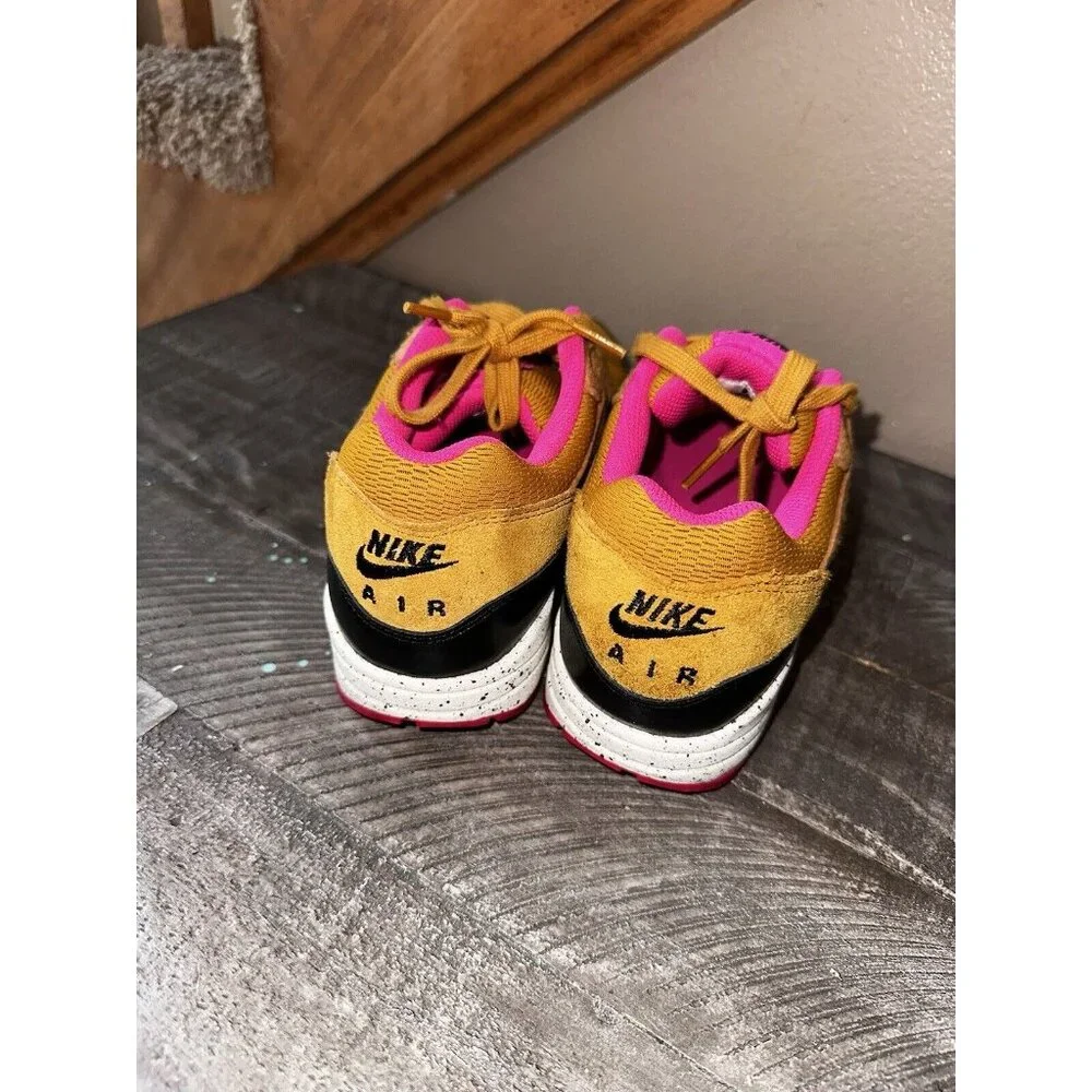 Nike Women's Mustard Yellow Black Pink Athletic Sneakers - Picture 4 of 5